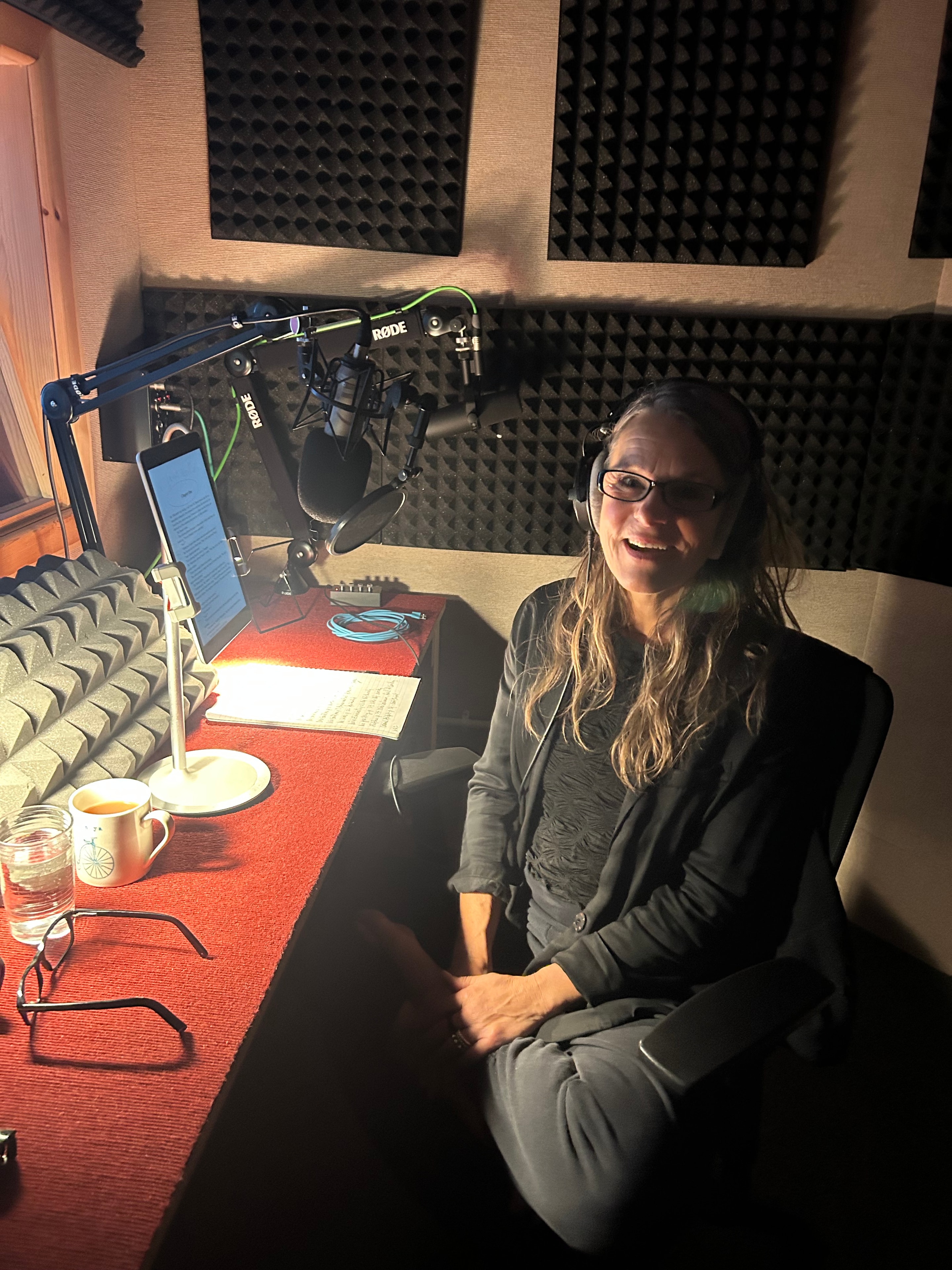 Behind the scenes in the recording booth