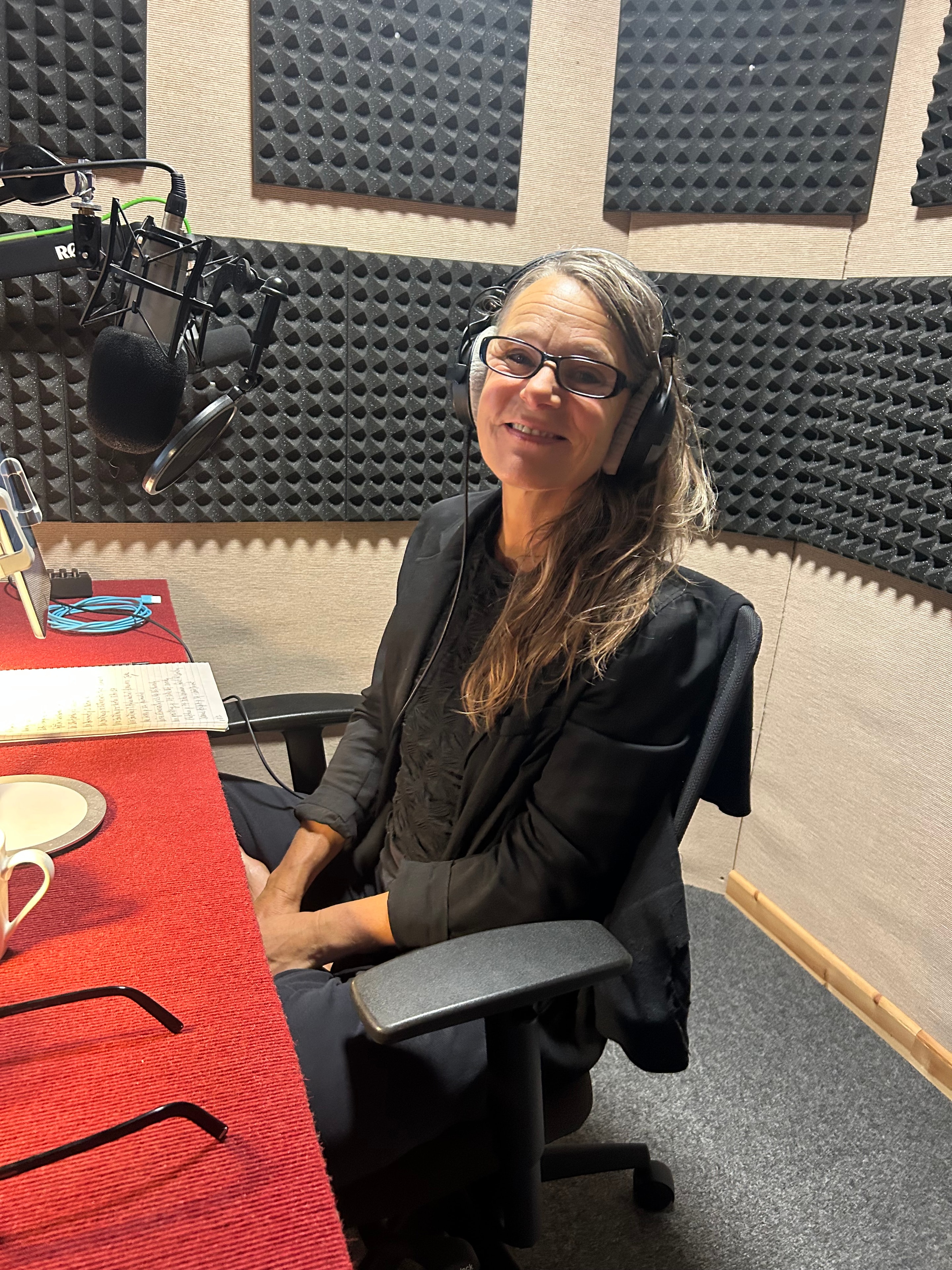 Zara Ramm in the studio at Chatterbox Audio